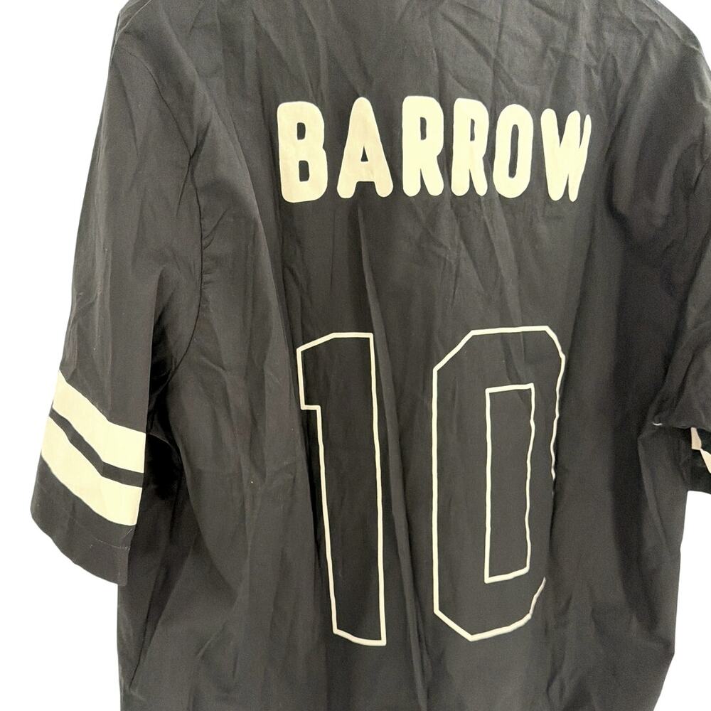 Barrow Unisex Nero Black Popeline Striped Cotton Shirt Size XL - Picture 7 of 10